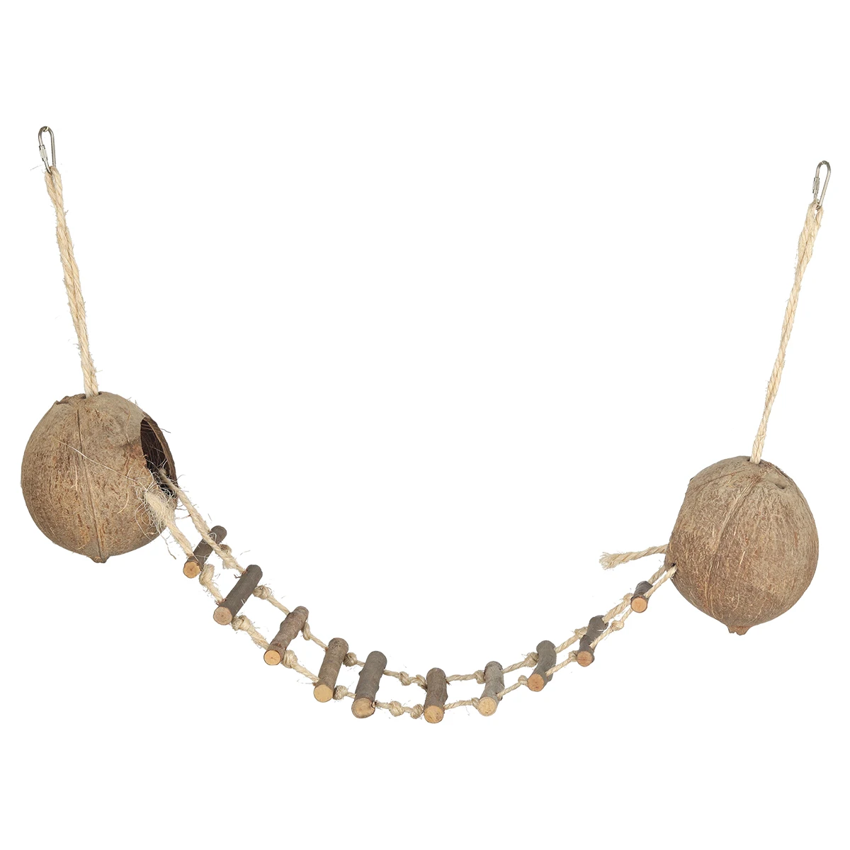 Double Coconut with Ladder Bird Toy Hamster Toy