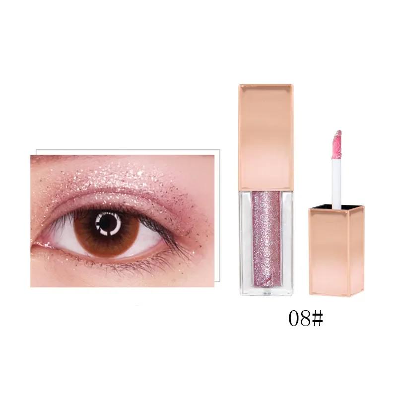 No Logo Pearlescent Liquid Eyeshadow Custom Eye Makeup Sequins High Gloss Diamond Waterproof Eyeshadow