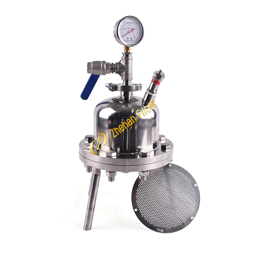 1L/2L/5L Stainless Steel Beer Filter Housing Micro Beer Brewing Equipment SS316L Stainless Steel Membrane Filter Holder