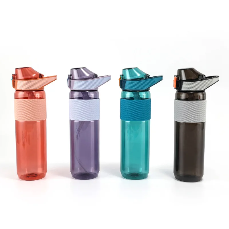 AGH Custom Tritan 750ml Sport Water Bottle Colorful Plastic Large Capacity Bottle Comes with Straw