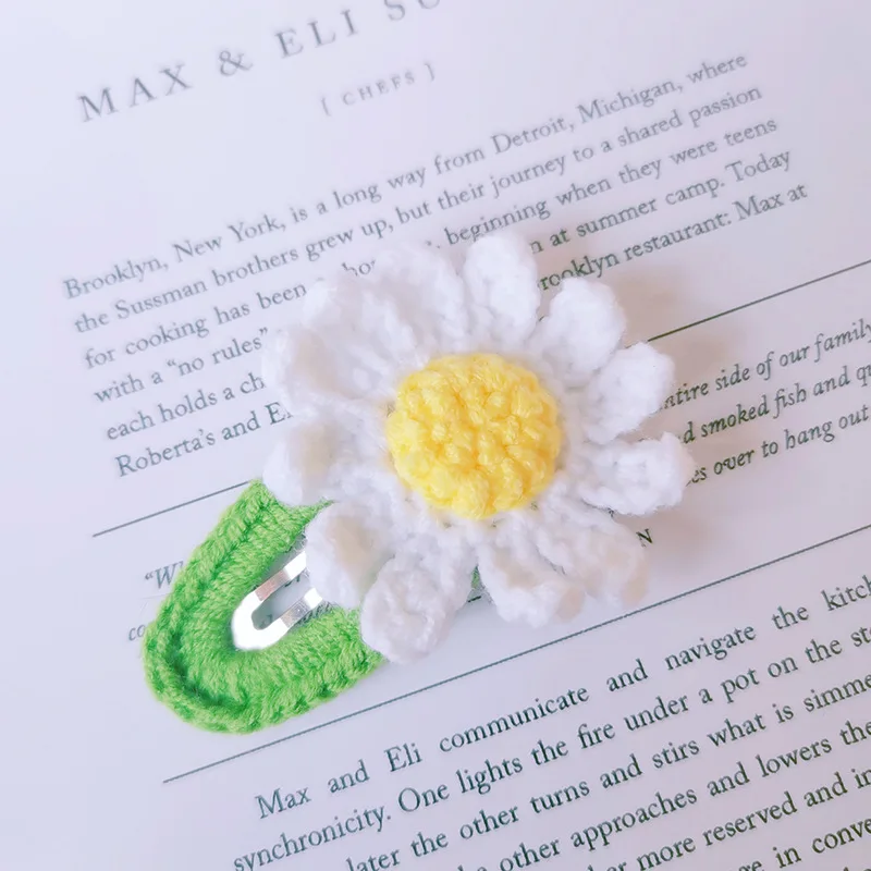 New Christmas Kids Gift Brooch Creative Hairpin Crochet Clip Sunflower Daisy Funny Clown BB  Clip Hair Accessories for Girls