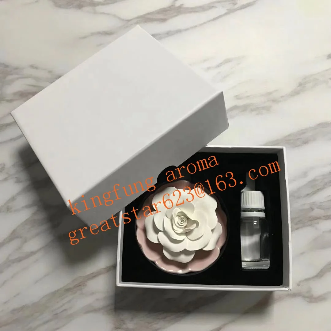 Amazon Hot Sell Ceramic gift box packing  Plate Flower Diffuser Bottle Reed Flower Air Freshener
