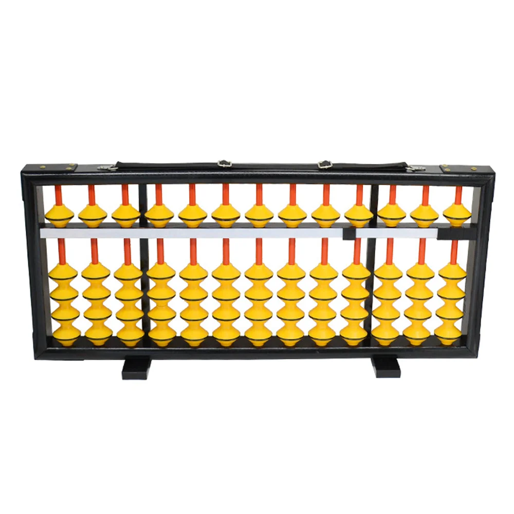 Multifunctional school tools 13 rods non-slip ABS plastic beads wooden frame teaching math big teacher abacus soroban for sale