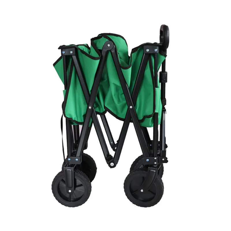 Beach Cart Groceries Outdoor Wagon with Big Wheels for Sand Foldable Wagon Utility Pull Carts Removable Canvas Easy Foldable A04