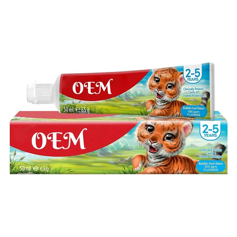Toothpaste for children aged 2 to 5 years protecting tooth enamel fluoride tooth paste fruit flavored wholesale toothpaste