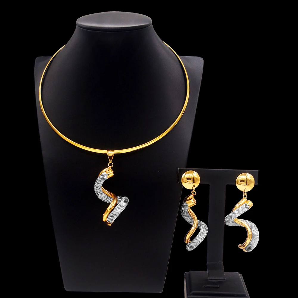 Zhuerrui Fashion Necklace African Custume Jewelry Sets New Design 24k Italian Gold Plated Women Jewelry Set N220007