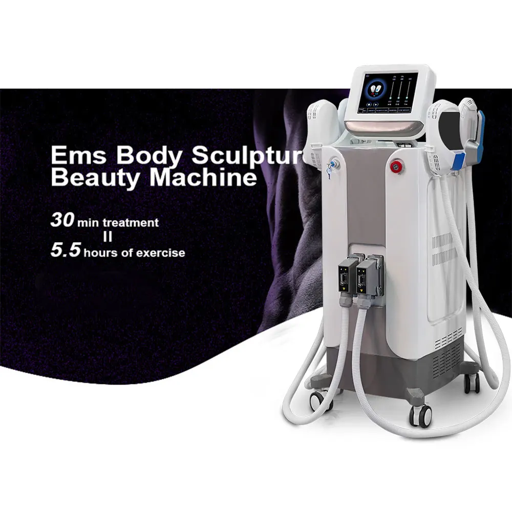 Discount hi-emt ems Sculpt Machine with 4 Handles 2 Years Warranty GGLT ems Sculpting Machine rf Technology
