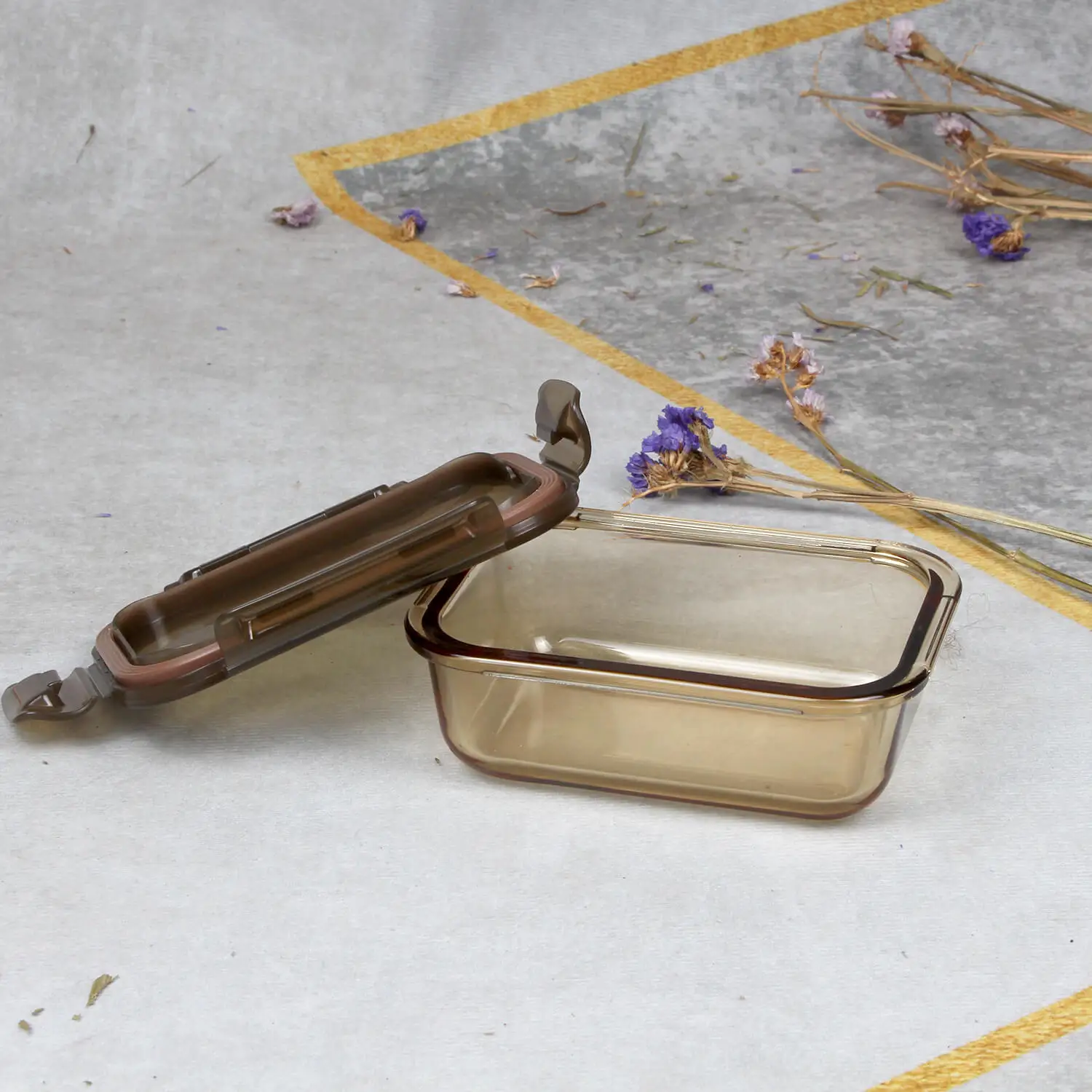 New Design Worth buy Lunch Box With Bamboo Lid Clear Frost Transparent Glass Storage Food Container