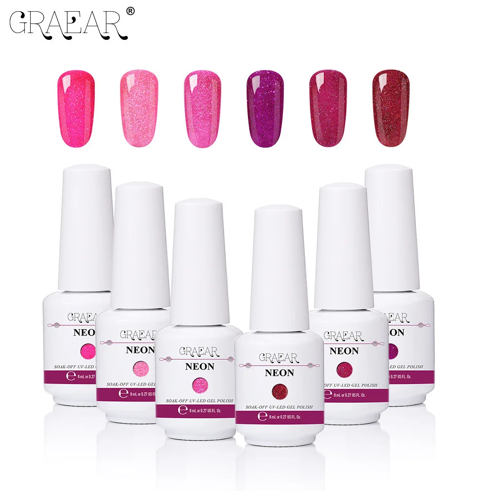 2022 Hot Sale Colorful Nail Polish Set 6 Colors Per Set Uv Gel Nail Polish