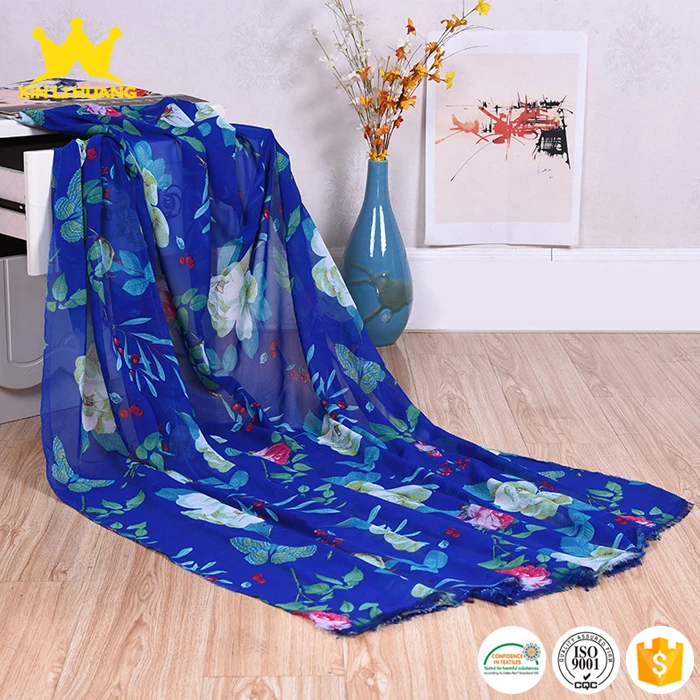 New Arrived Beautiful Design 100% Polyester Flower and Butterfly Printed Chiffon Fabric