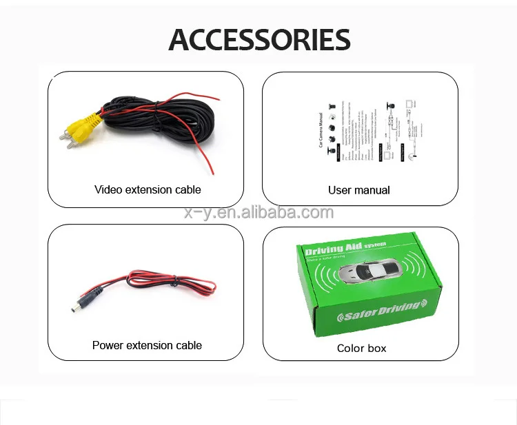 Wifi Car Rearview Backup Camera Reversing Wireless Camera Black HD DC 12V 1080p Car Alarm System Universal IP 67 CE FCC Rohs 1W