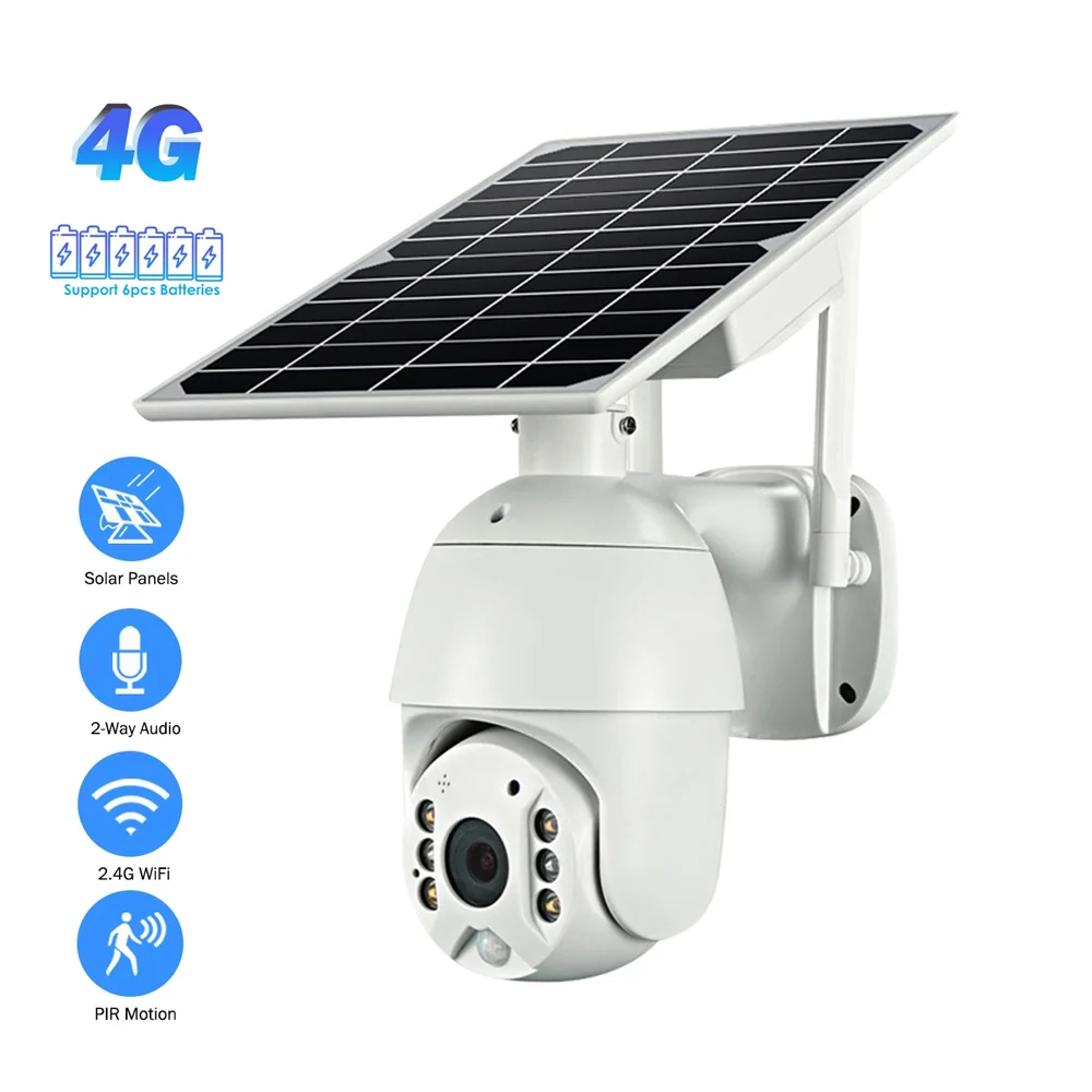 OEM 1080P  High Definition 2.0MP PTZ camera solar 4G UBOX wireless security solar panel camera wifi outdoor solar camera 4G