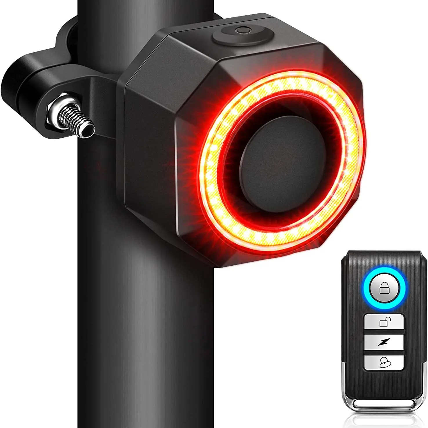Remote Control Bike Bicycle Anti-theft Taillight Adjustable Wireless Vehicle Security Alarm Warning Light Usb Rechargeable Ip65