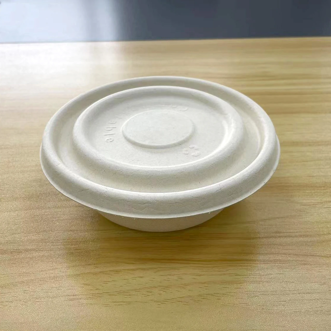Biodegradable Takeaway Round Pulp Bagasse Pla Oval Paper Hot Soup Salad Mache Bowls Disposable Lids