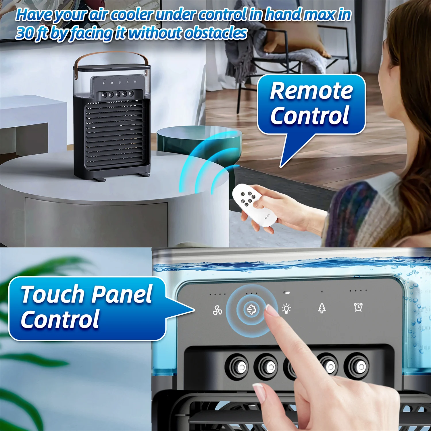 Custom New Evaporative Air Cooler Remote Control 4 IN 1 OEM Portable Air Cooler with 4 Speeds and Timer Fan Humidifier for Home