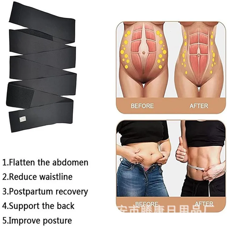 Women WaistBand Wrap Trainer Trimmer Belt Waist Shaper Slimming 10cm*5M Body Shaper Tummy Wrap Waist Trainer