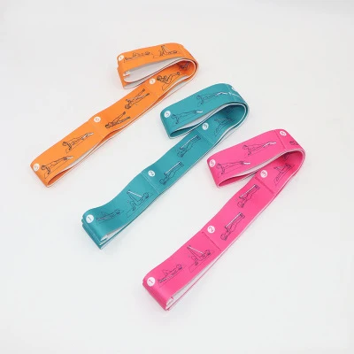 Custom logo  Elastic Strap with 10 Flexible Loops Exercises Workout Yoga Stretch band Resistance Strap Belt