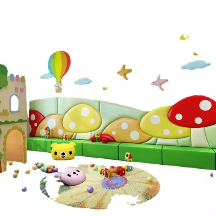 Playground Parts Children Kids Room Padded Wall Panel Girl Boy Protection Padded Wall Panel For Kids Self Adhesive 3D Wall Panel