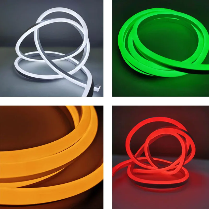 110V 220V 24V 12V Color Changing RGB LED Neon Light IP65 Waterproof PVC Silicone Flex Neon Rope Light Strip for Decoration
