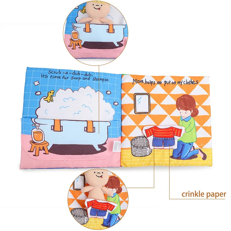 Cloth book for infant wisdom. Baby bath books educational toys B079A
