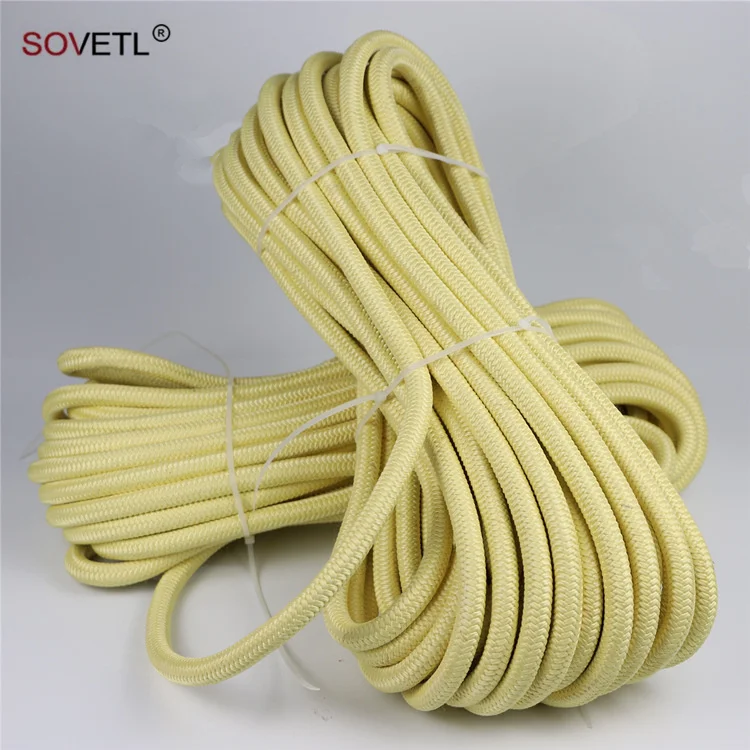 Custom Aramid Rope Fire Retardant Fireproof Flame Retardant cord Safety Thick Cord Braided Aramid Rope for industry safe