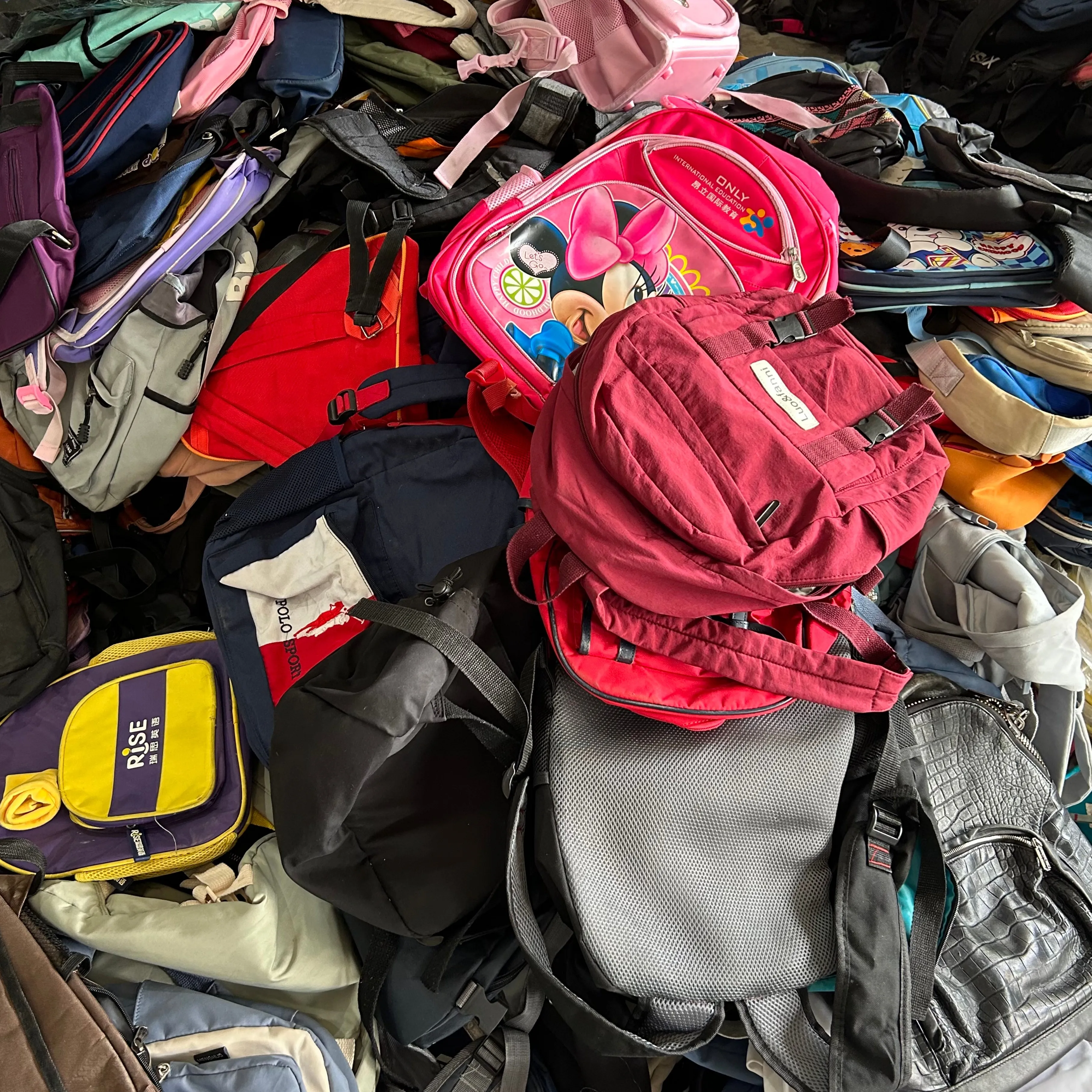 A8 A9 Direct supplier wholesale used bags bales second hand children adult backpacks climb school laptop bag good condition