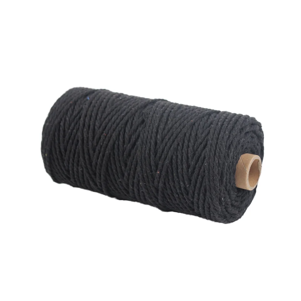 3mm Thickness DIY Hand Knitting 100% Cotton Cord Macrame Rope Crochet Yarn For Crochet