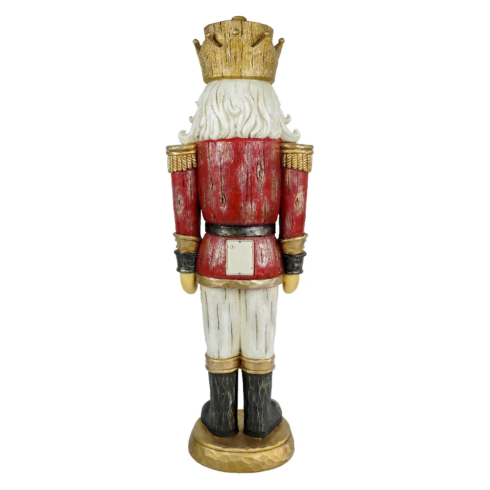 Xmas Seasonal Decor Large Size Polyresin Christmas Nutcracker with Led Light CHRISTMAS DECORATION 2024