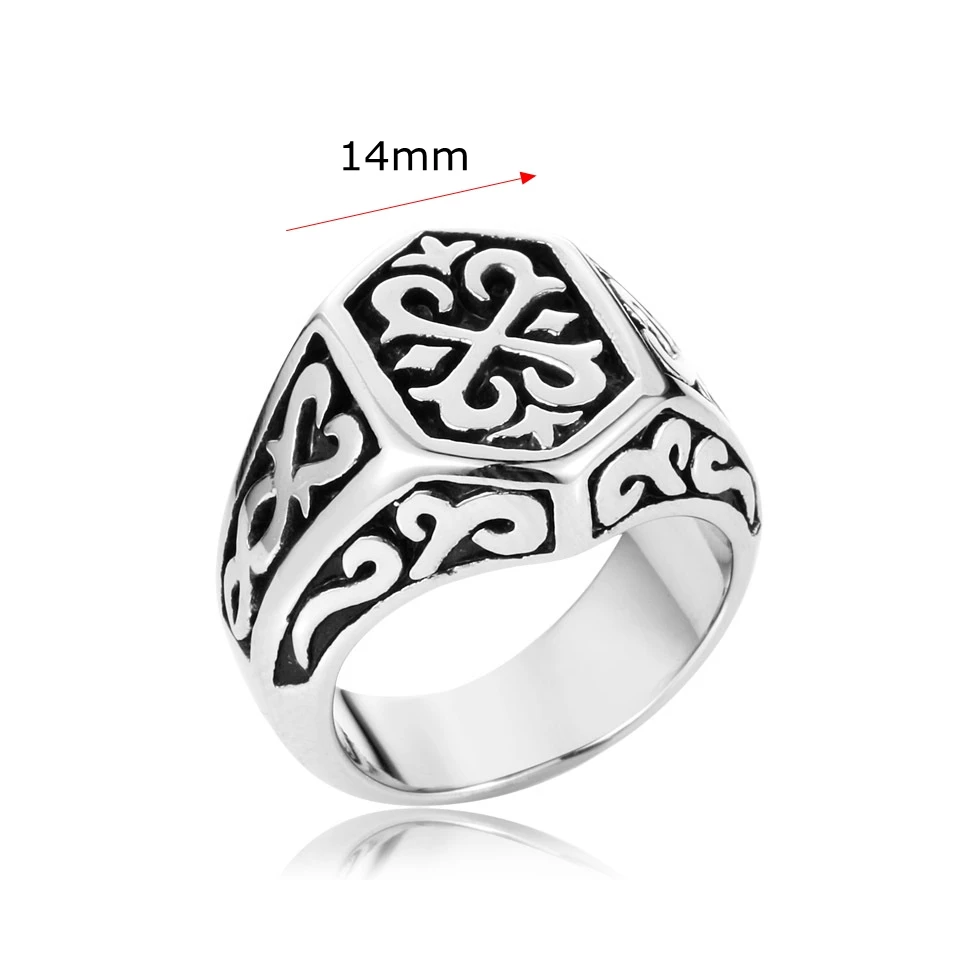Punk Style Men Norse Viking Jewelry Celtic Knot Ring Retro Antique Silver Runes Circle Nordic Viking Ring