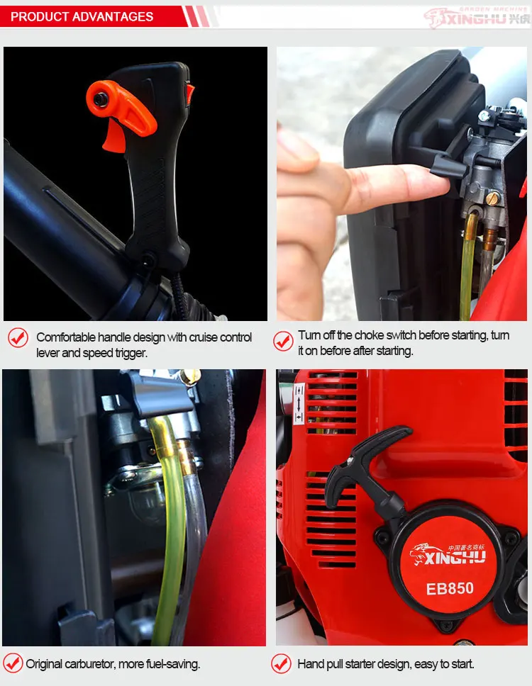 WHAMX EB850 75.6CC strong power 4-stroke air snow gasoline leaf blower