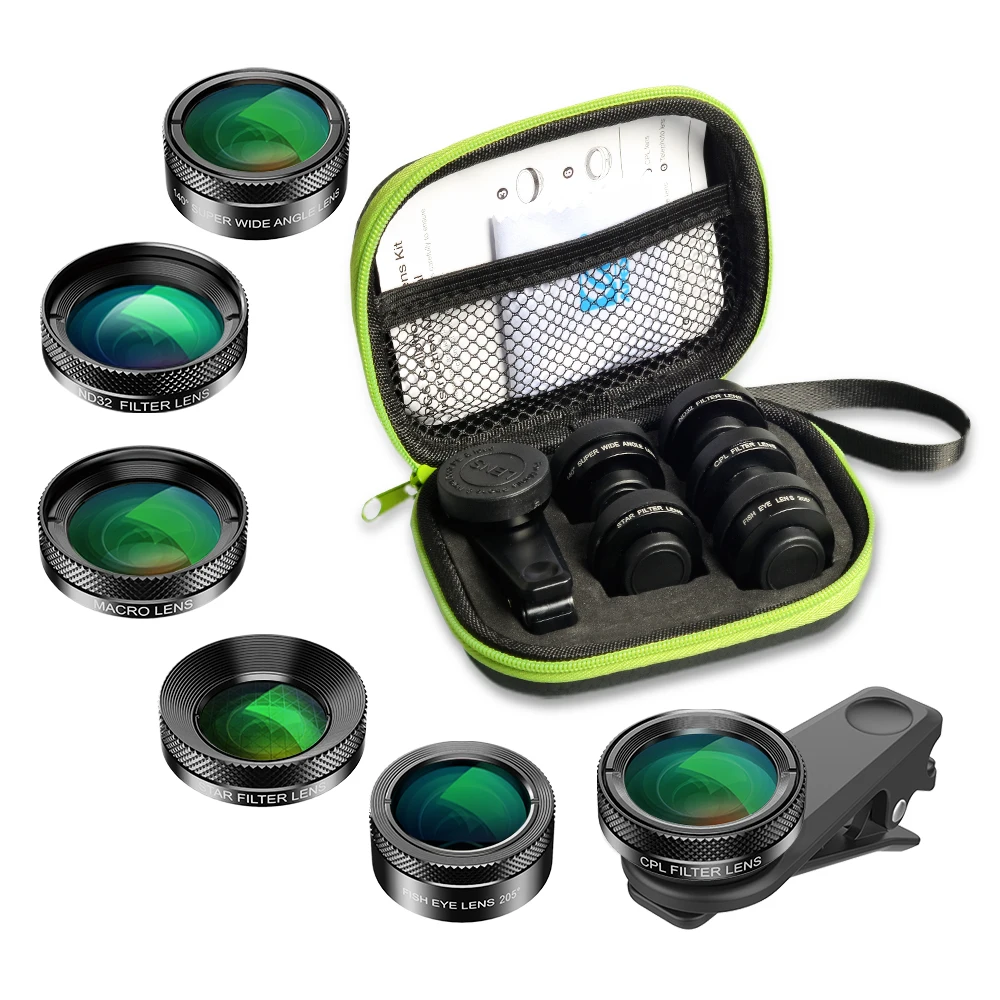 APEXEL Professional Photography Phone Camera 4K HD 25X Macro Lens Wide Angle Lens Kit for Diamond Jewelry Smartphone