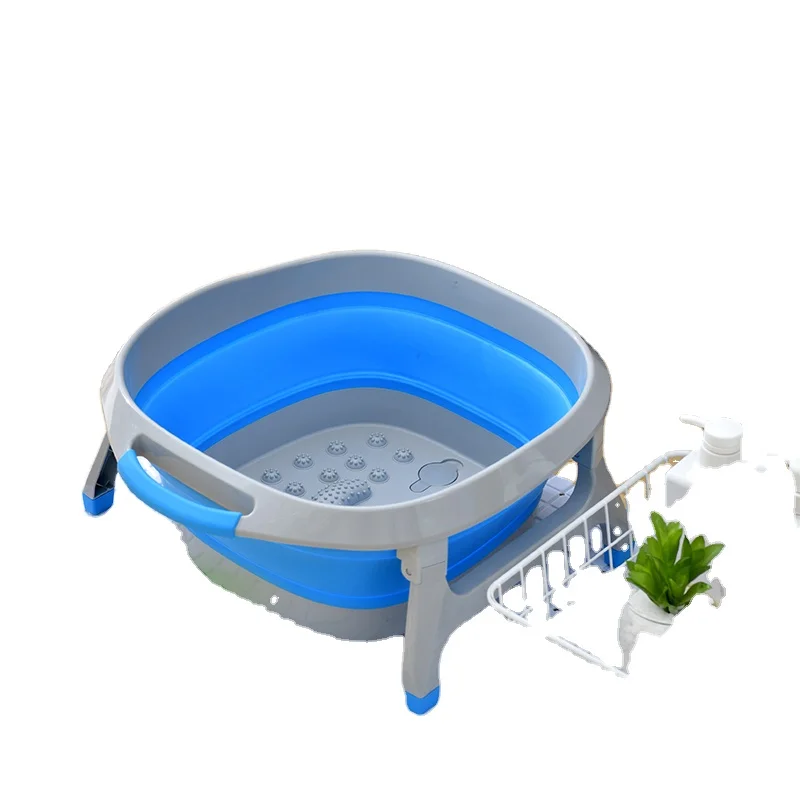 foldable non-slip foot bath tub massage tub plastic convenient Shrink Portable Plastic hand wash basin