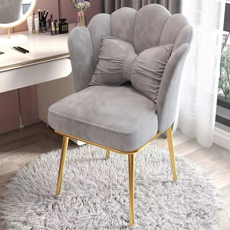 Nordic makeup stool modern simple lovely bedroom household dresser back chair living room Velvet Fabric chairs