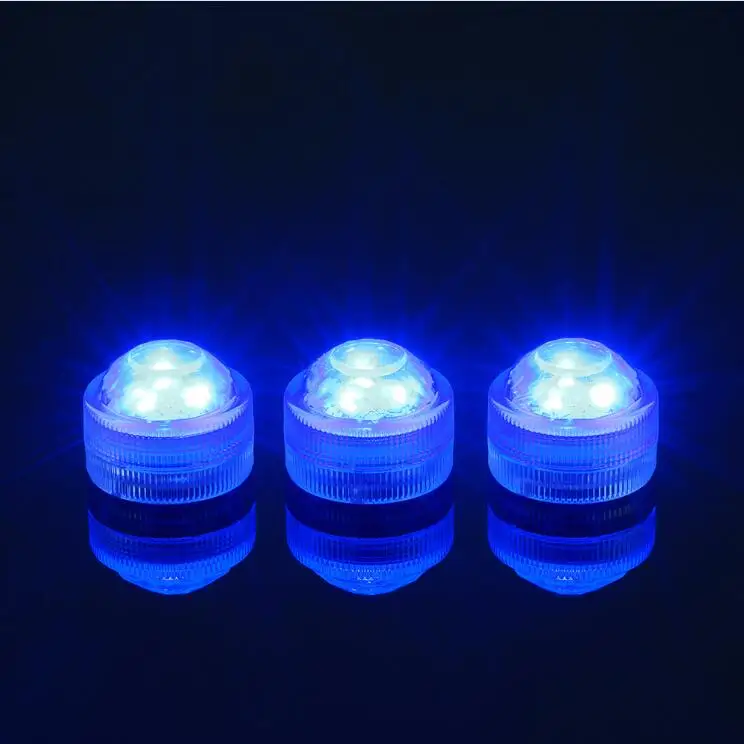 2 CR2032 Battery Operated Submersible Triple LED Light Waterproof Flameless Tealight Candles for Wedding Party Xmas Decoration