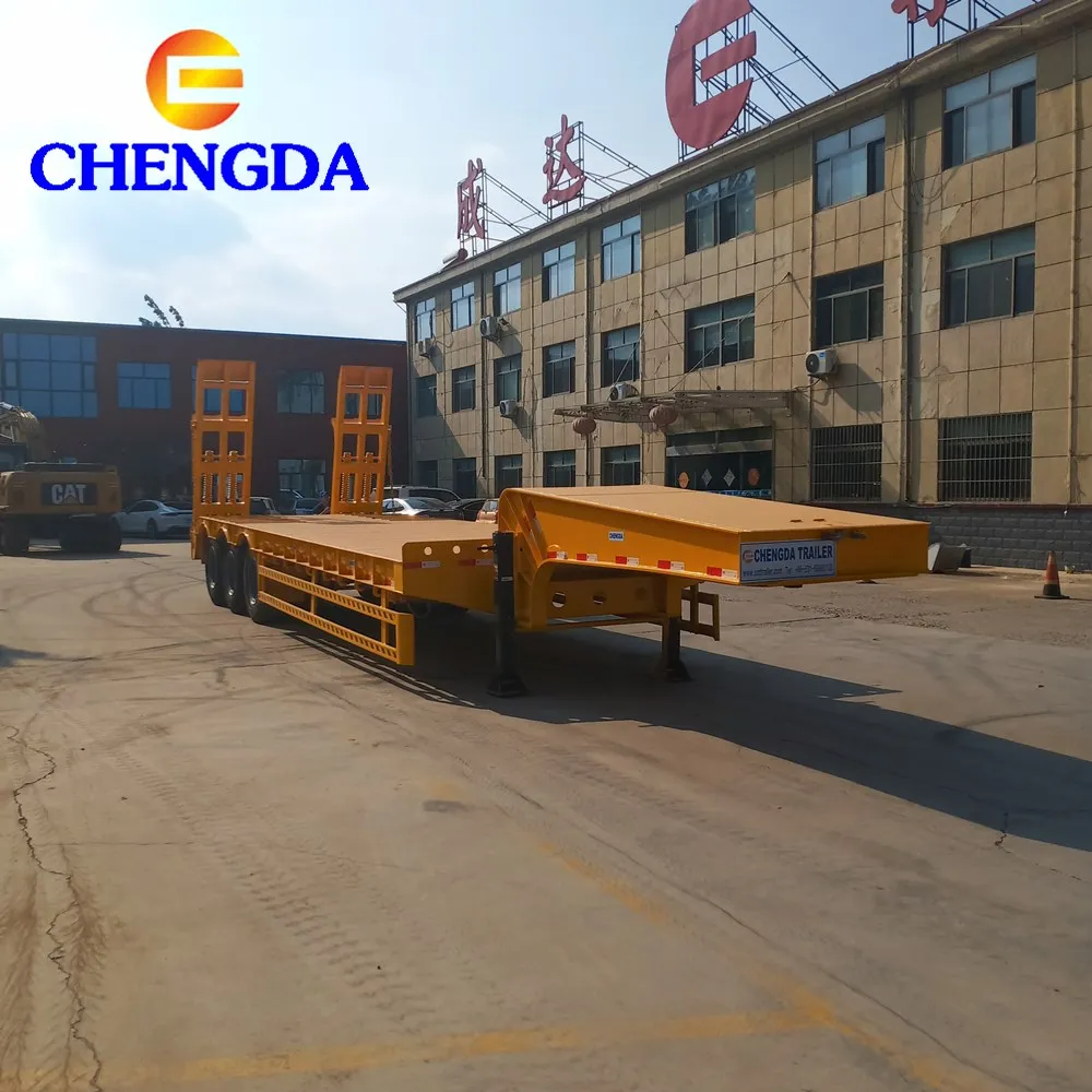 3 Axles Mechanical Low Bed Semi Trailer Lowboy Lowbed Trailer For Sale