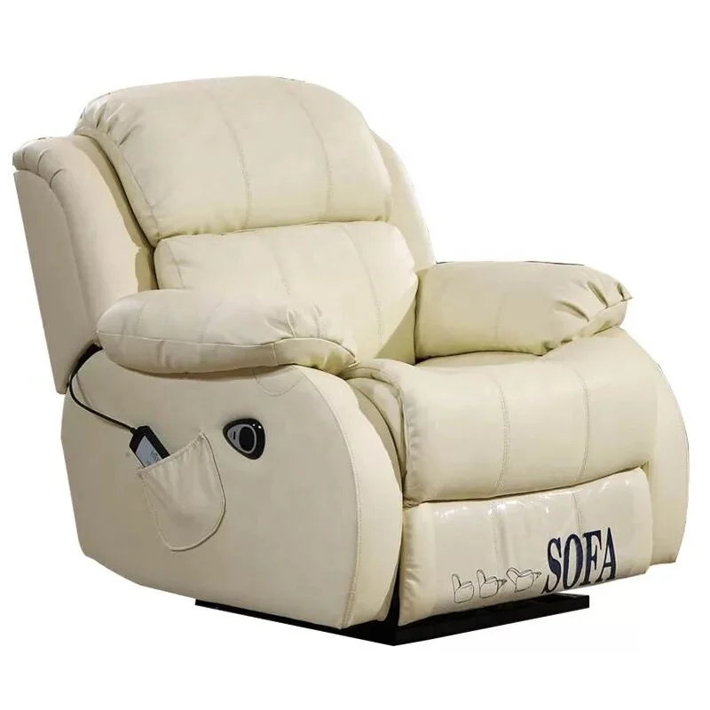 cream electric motorized single sofa multifunction italy leather recliner sofa