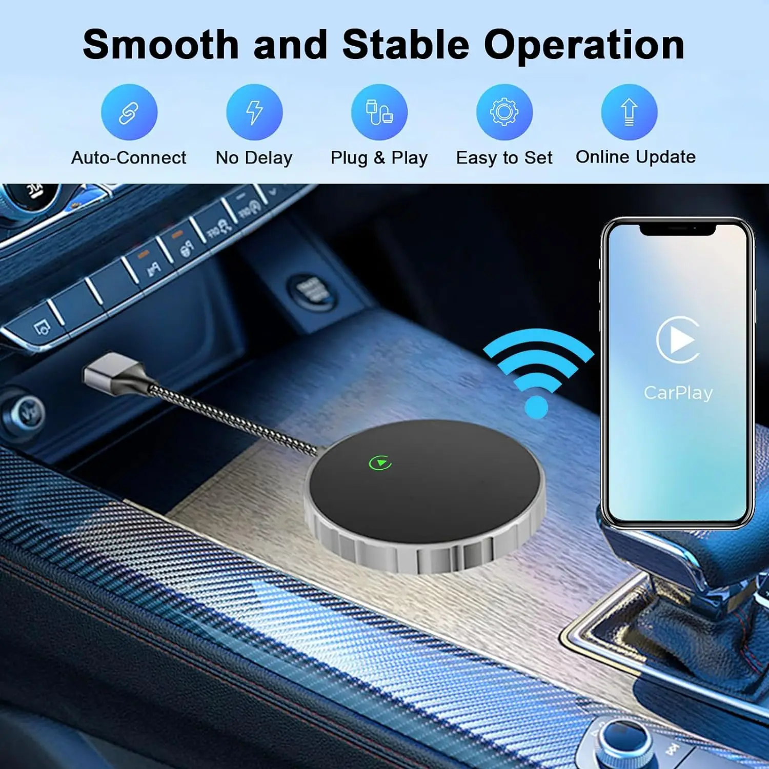 BOYI Wireless Carplay Adapter Converts For Iphone CarPlay for Factory & Aftermarket Systems for Superior Performance