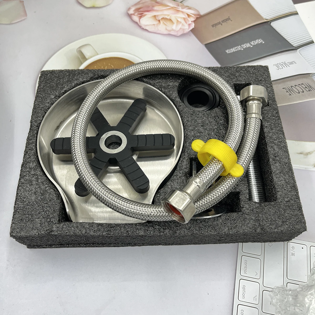 New 304 stainless steel high pressure rotary cup washer 8-hole water glass automatic rotary home washer