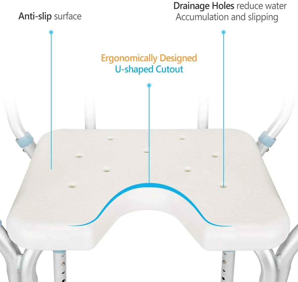 ningbo hospital shower seat with Back and Arms Weight Capacity 300LBS shower stool bathroom chair wholesale