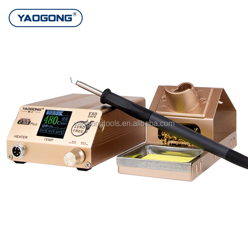 YAOGONG T12 Plus Digital Adjustable Temperature Thermostat PCBA Phone Motherboard Mobile Repair Tools Machine Soldering Station