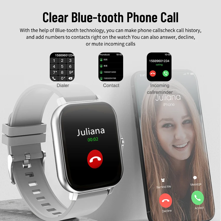 2022 Cubitt Ct2 Fitness Smartwatch Reloj Bracelet Ip68 Waterproof Bt Sport Tracker 1.7 Inch Nfc Call Heart Rate Monitors