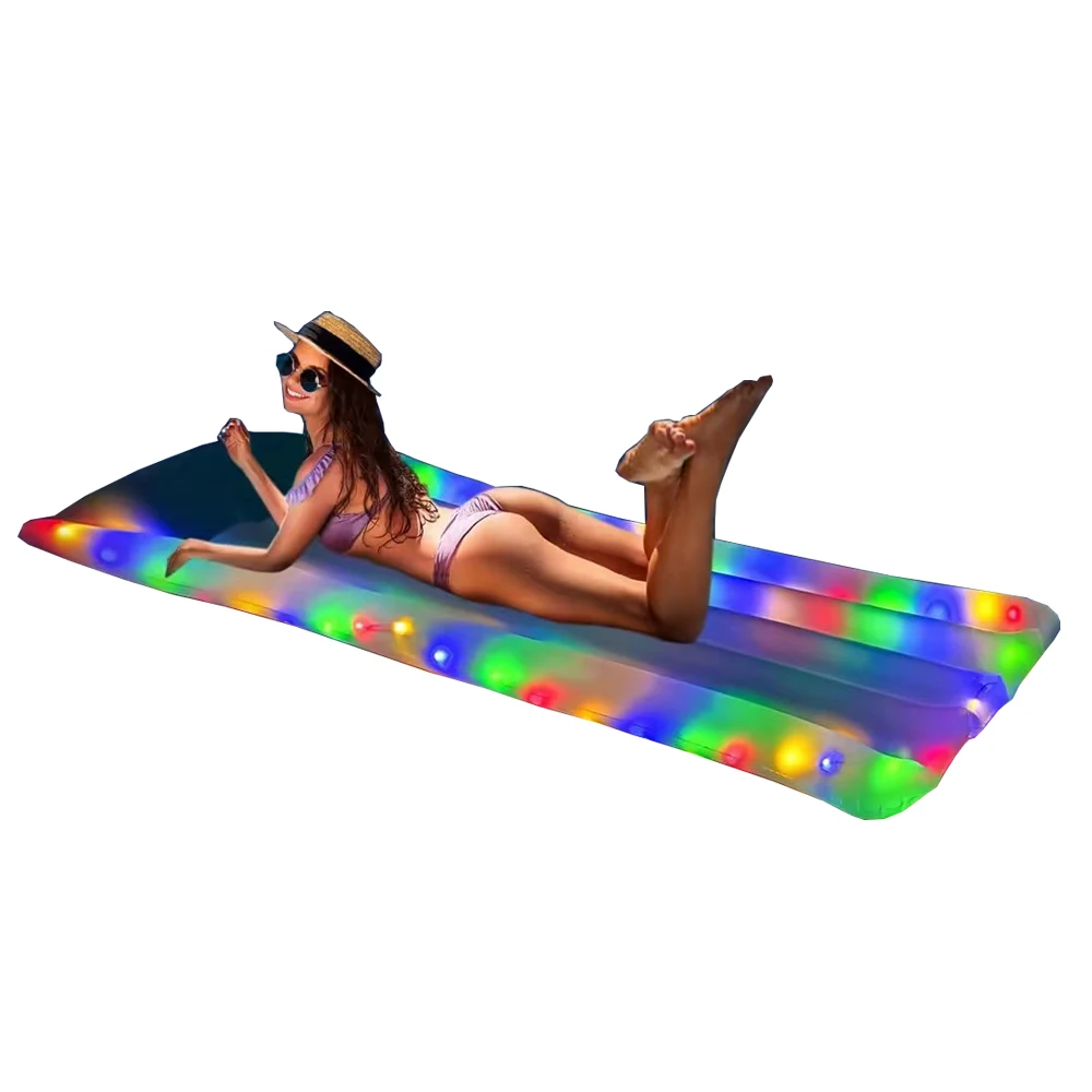 B03 Factory wholesale inflatable swimming float swimming & diving equipment transparent float with led flashlights