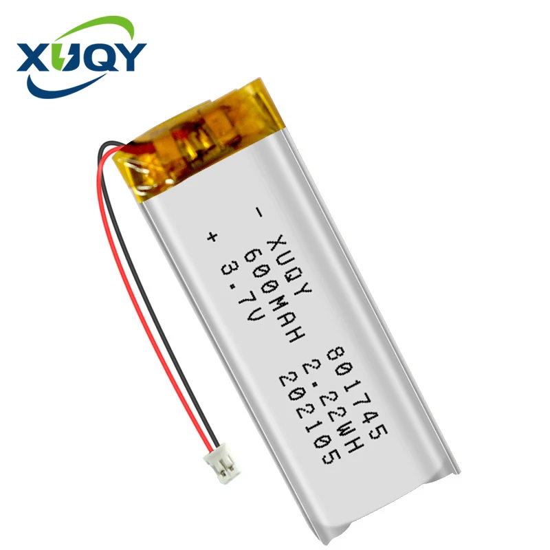 XUQY 801745 600mAh 3.7V Polymer Lithium Battery Bicycle Front Lamp Tail Lamp Battery