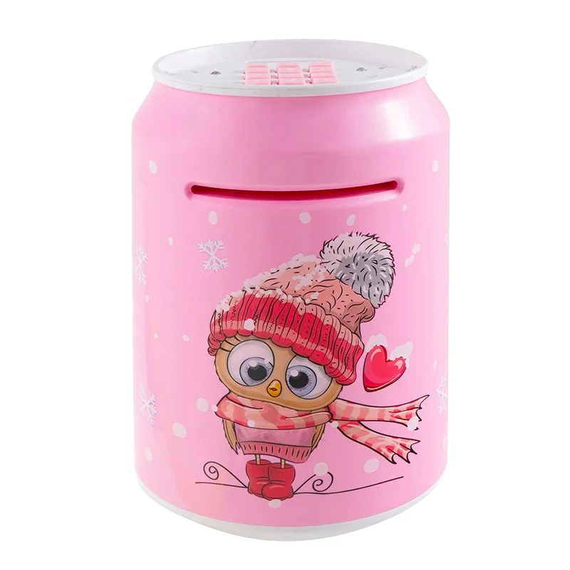 Hot Selling Handy Cans Shape Educational Children Automatic Money Box Light Music Saving Machine Piggy Banks Toy for Kids