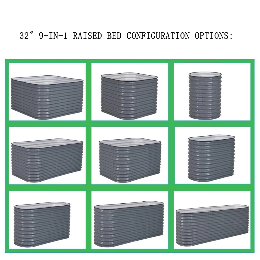 Ivory(Pearl White) Aluzinc Coated Modular Metal Raised Garden Bed Stainless Steel Planter Box 32' Tall