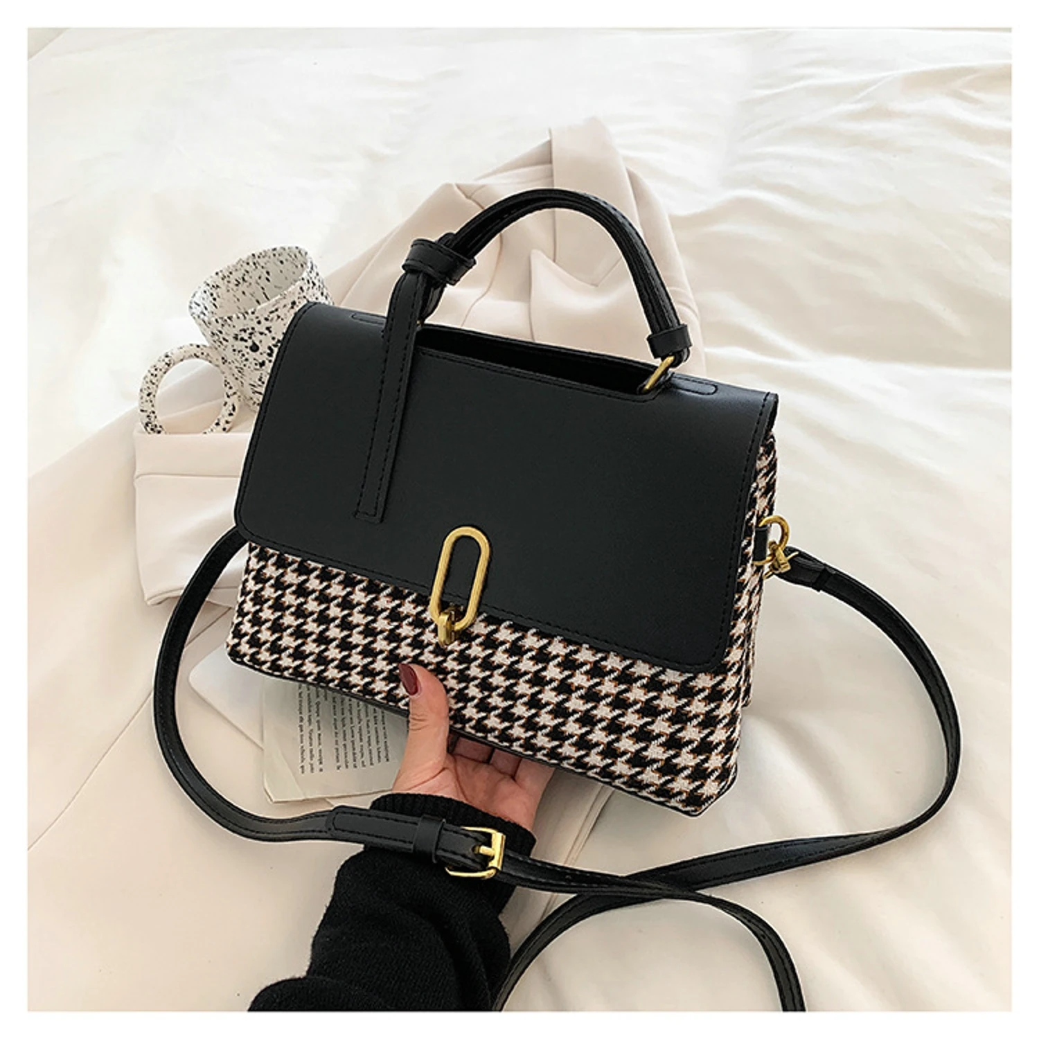 2022 Grid Korean Stylish Sling Bag Fashion Clutch Handbag For Girls Designer Bags Women Handbags Ladies