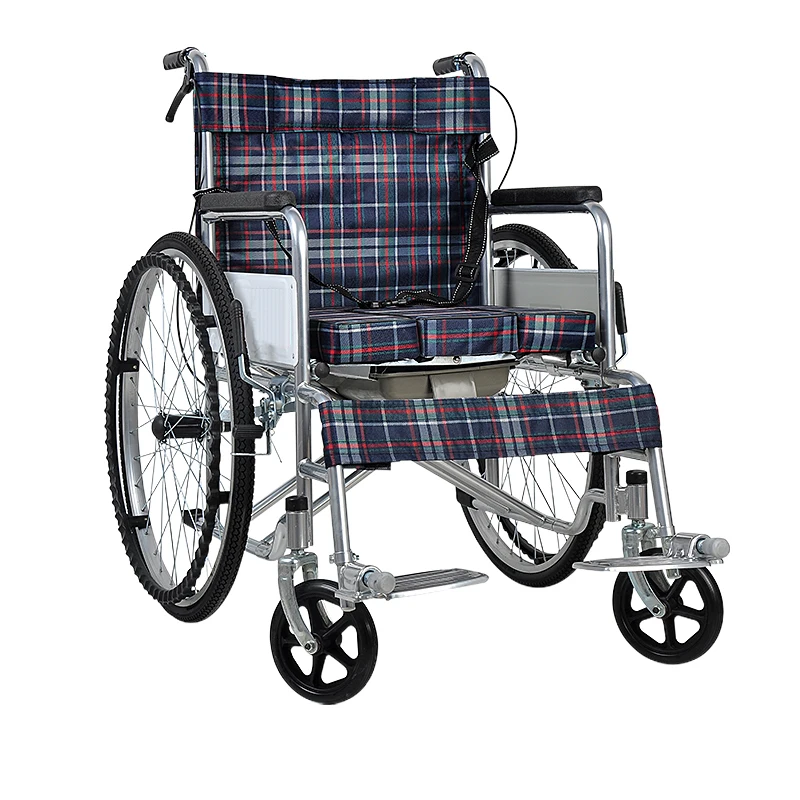 steel pipe foldable seat adjustable wheelchair