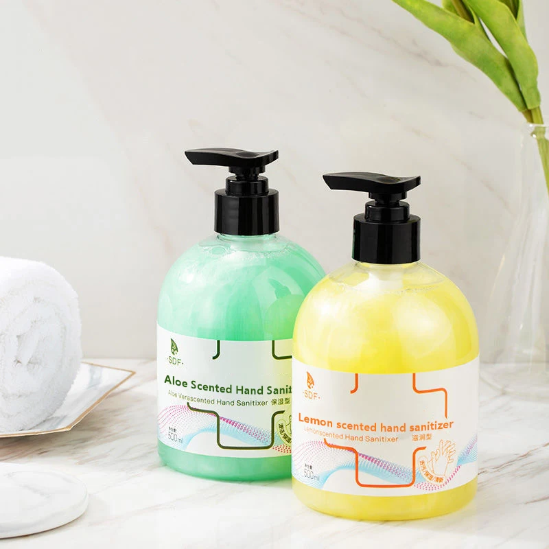 OEM processed 500ml aloe vera lemon type hand sanitizer that is easy to carry when going out
