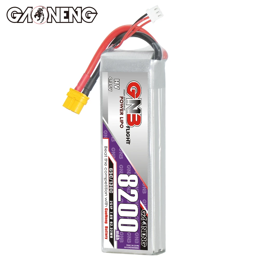 GNB GAONENG LiHV 8200mAh 2S 7 6 V 65C 130C XT60 RC LiPo Аккумулятор автомобильный Дрон для самолета Мультикоптер лодки