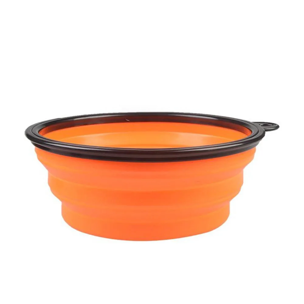 Multi color Collapsible Travel Plastic Foldable Pet Food Feeders Bowls